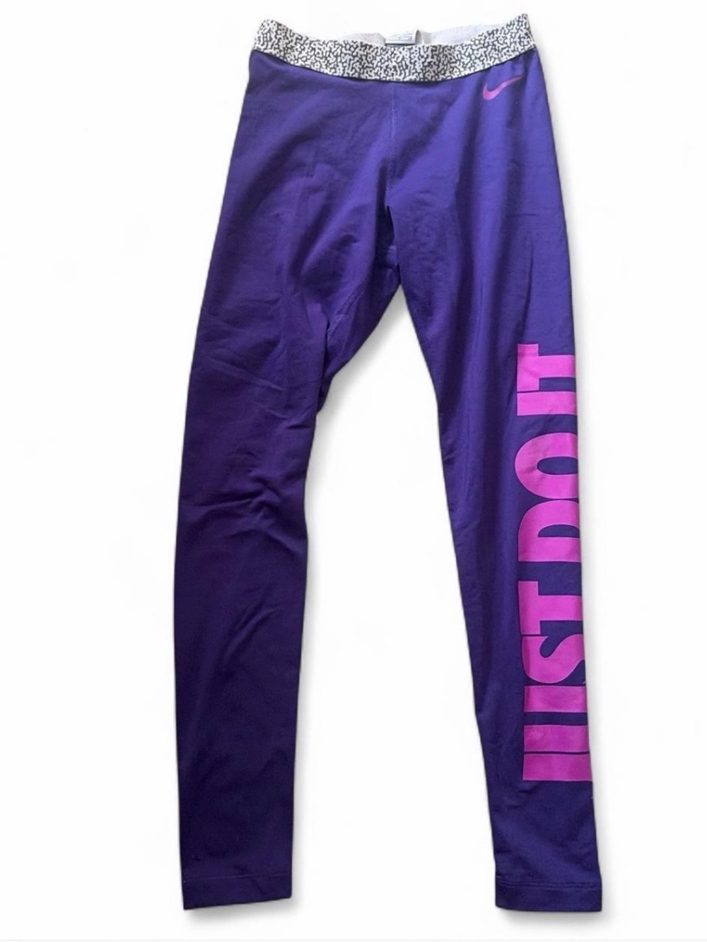 Nike  women’s Purple 'Just Do It' Leggings with Pink Logo